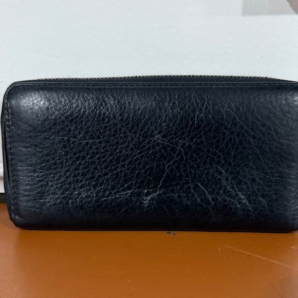 COACH Madison Leather Accordian Zip Around Wallet 46601 SV/BLA - Picture 4 of 7